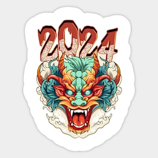 Chinese New Year 2024 Year of The Dragon Head Sticker